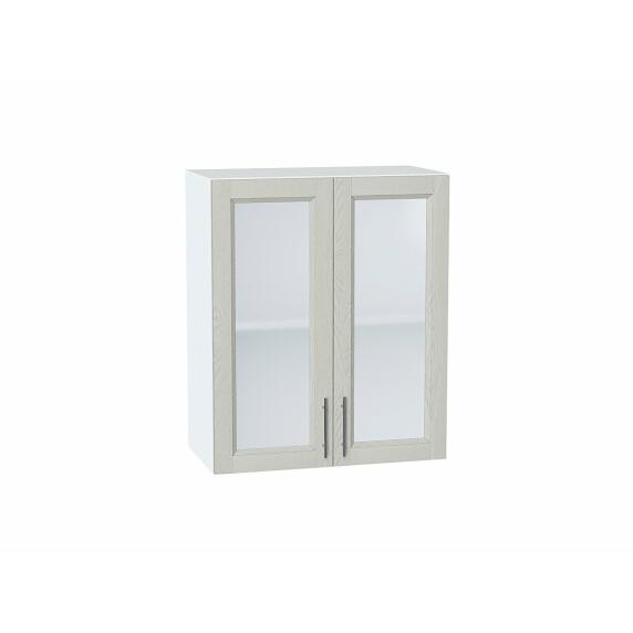 Шкаф верхний с 2-мя остекленными дверцами Сканди Cappuccino Softwood Белый 716*600*320