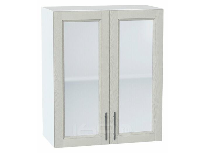 Шкаф верхний с 2-мя остекленными дверцами Сканди Cappuccino Softwood Белый 716*600*320