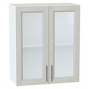 Шкаф верхний с 2-мя остекленными дверцами Сканди Cappuccino Softwood Белый 716*600*320