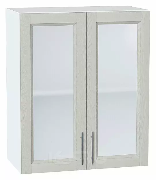 Шкаф верхний с 2-мя остекленными дверцами Сканди Cappuccino Softwood Белый 716*600*320