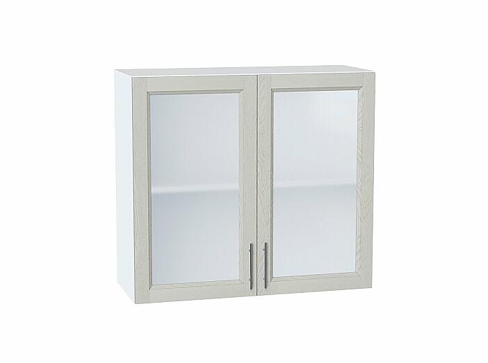 Шкаф верхний с 2-мя остекленными дверцами Сканди Cappuccino Softwood Белый 716*800*320
