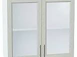 Шкаф верхний с 2-мя остекленными дверцами Сканди Cappuccino Softwood Белый 716*800*320