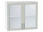 Шкаф верхний с 2-мя остекленными дверцами Сканди Cappuccino Softwood Белый 716*800*320