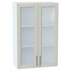 Шкаф верхний с 2-мя остекленными дверцами Сканди Cappuccino Softwood Белый 920*600*320