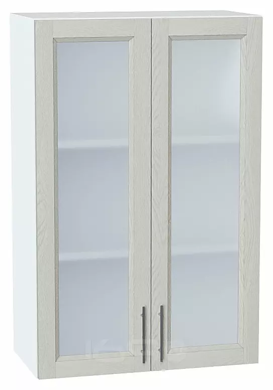 Шкаф верхний с 2-мя остекленными дверцами Сканди Cappuccino Softwood Белый 920*600*320