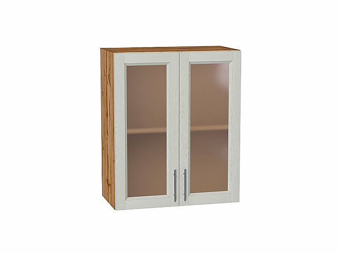 Шкаф верхний с 2-мя остекленными дверцами Сканди Cappuccino Softwood Дуб Вотан 716*600*320