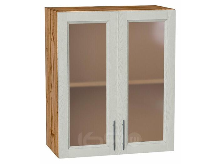 Шкаф верхний с 2-мя остекленными дверцами Сканди Cappuccino Softwood Дуб Вотан 716*600*320