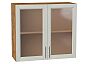 Шкаф верхний с 2-мя остекленными дверцами Сканди Cappuccino Softwood Дуб Вотан 716*800*320