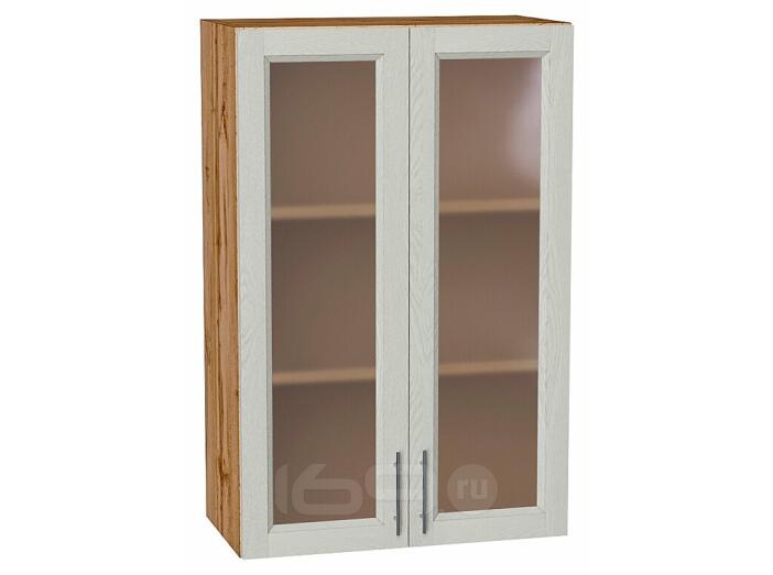 Шкаф верхний с 2-мя остекленными дверцами Сканди Cappuccino Softwood Дуб Вотан 920*600*320