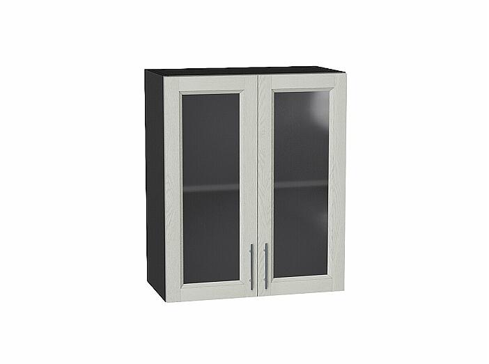 Шкаф верхний с 2-мя остекленными дверцами Сканди Cappuccino Softwood Graphite 716*600*320