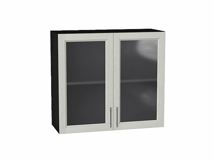 Шкаф верхний с 2-мя остекленными дверцами Сканди Cappuccino Softwood Graphite 716*800*320