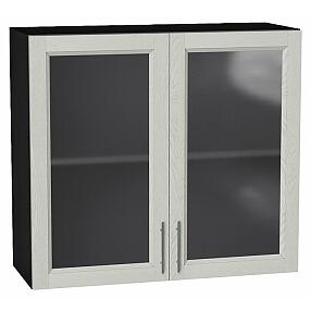 Шкаф верхний с 2-мя остекленными дверцами Сканди Cappuccino Softwood Graphite 716*800*320