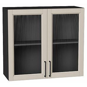 Шкаф верхний с 2-мя остекленными дверцами Сканди Cream Silkwood/Graphite 716*800*320