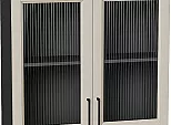 Шкаф верхний с 2-мя остекленными дверцами Сканди Cream Silkwood/Graphite 716*800*320