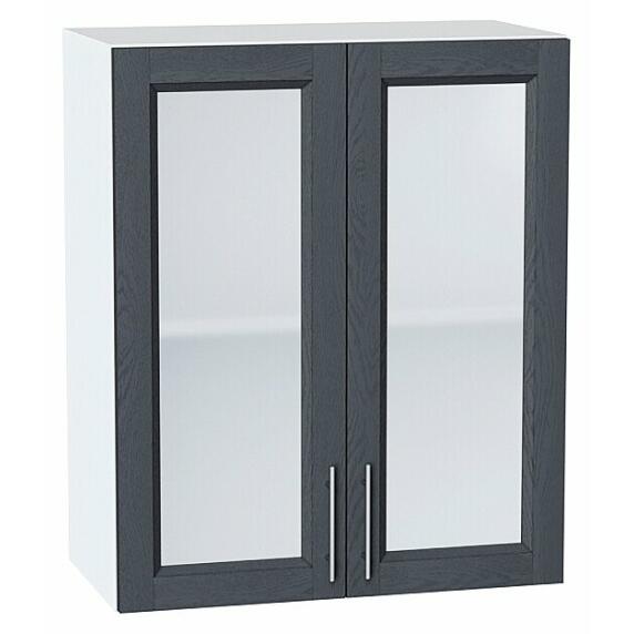 Шкаф верхний с 2-мя остекленными дверцами Сканди Graphite Softwood Белый 716*600*320