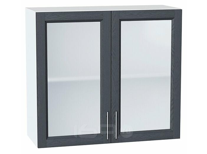 Шкаф верхний с 2-мя остекленными дверцами Сканди Graphite Softwood Белый 716*800*320
