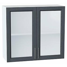 Шкаф верхний с 2-мя остекленными дверцами Сканди Graphite Softwood Белый 716*800*320