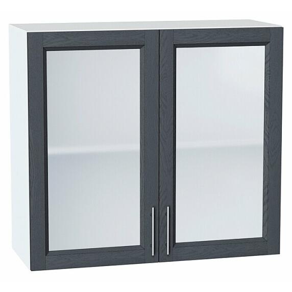 Шкаф верхний с 2-мя остекленными дверцами Сканди Graphite Softwood Белый 716*800*320