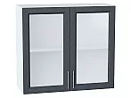 Шкаф верхний с 2-мя остекленными дверцами Сканди Graphite Softwood Белый 716*800*320