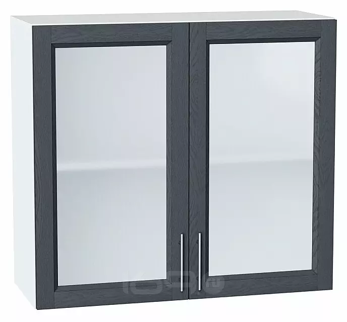 Шкаф верхний с 2-мя остекленными дверцами Сканди Graphite Softwood Белый 716*800*320