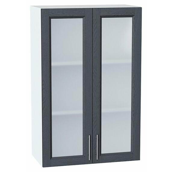 Шкаф верхний с 2-мя остекленными дверцами Сканди Graphite Softwood Белый 920*600*320