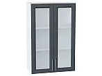 Шкаф верхний с 2-мя остекленными дверцами Сканди Graphite Softwood Белый 920*600*320