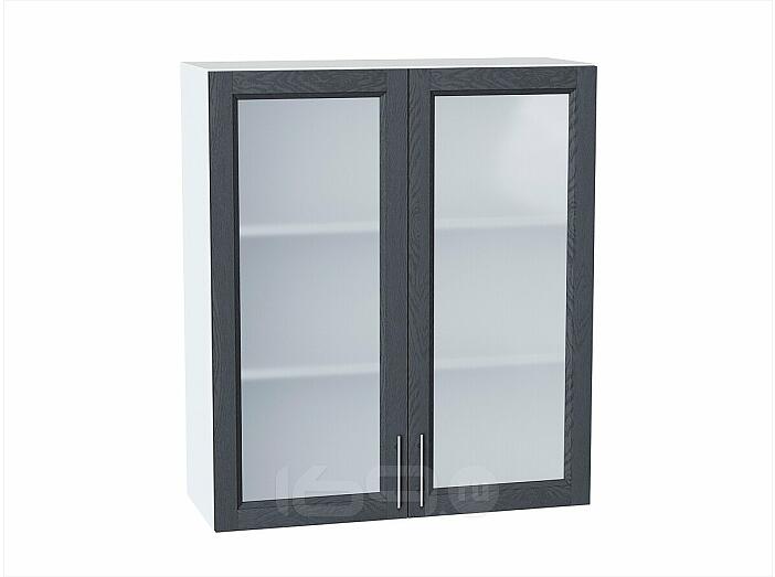 Шкаф верхний с 2-мя остекленными дверцами Сканди Graphite Softwood Белый 920*800*320