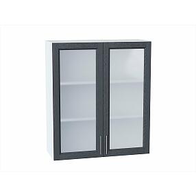 Шкаф верхний с 2-мя остекленными дверцами Сканди Graphite Softwood Белый 920*800*320
