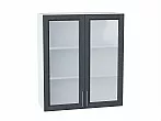 Шкаф верхний с 2-мя остекленными дверцами Сканди Graphite Softwood Белый 920*800*320