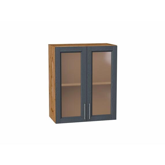 Шкаф верхний с 2-мя остекленными дверцами Сканди Graphite Softwood Дуб Вотан 716*600*320