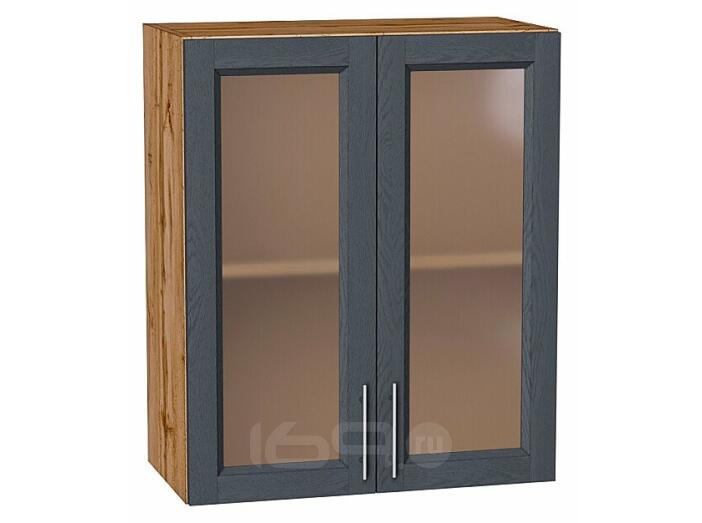 Шкаф верхний с 2-мя остекленными дверцами Сканди Graphite Softwood Дуб Вотан 716*600*320