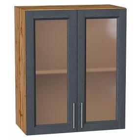 Шкаф верхний с 2-мя остекленными дверцами Сканди Graphite Softwood Дуб Вотан 716*600*320