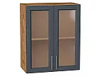 Шкаф верхний с 2-мя остекленными дверцами Сканди Graphite Softwood Дуб Вотан 716*600*320