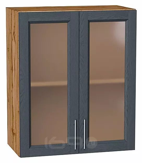 Шкаф верхний с 2-мя остекленными дверцами Сканди Graphite Softwood Дуб Вотан 716*600*320