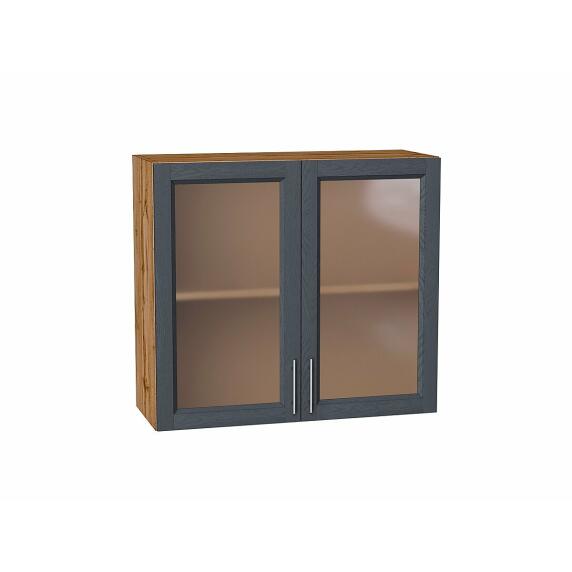 Шкаф верхний с 2-мя остекленными дверцами Сканди Graphite Softwood Дуб Вотан 716*800*320