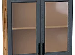 Шкаф верхний с 2-мя остекленными дверцами Сканди Graphite Softwood Дуб Вотан 716*800*320
