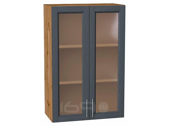 Шкаф верхний с 2-мя остекленными дверцами Сканди Graphite Softwood Дуб Вотан 920*600*320