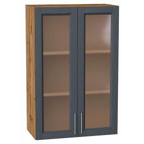 Шкаф верхний с 2-мя остекленными дверцами Сканди Graphite Softwood Дуб Вотан 920*600*320