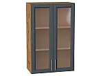 Шкаф верхний с 2-мя остекленными дверцами Сканди Graphite Softwood Дуб Вотан 920*600*320