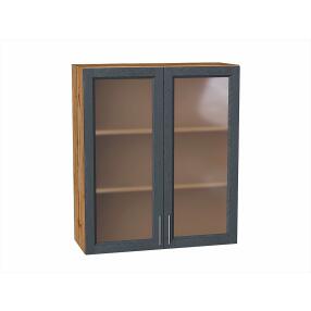 Шкаф верхний с 2-мя остекленными дверцами Сканди Graphite Softwood Дуб Вотан 920*800*320