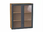 Шкаф верхний с 2-мя остекленными дверцами Сканди Graphite Softwood Дуб Вотан 920*800*320