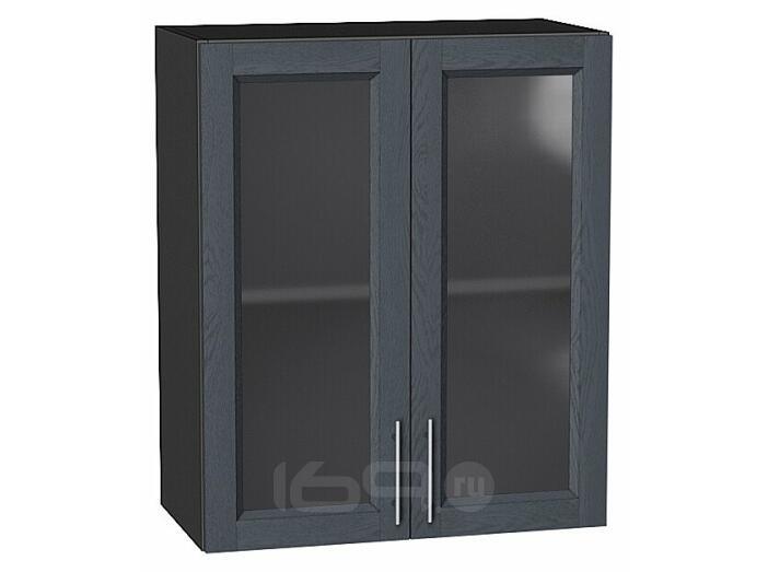 Шкаф верхний с 2-мя остекленными дверцами Сканди Graphite Softwood Graphite 716*600*320