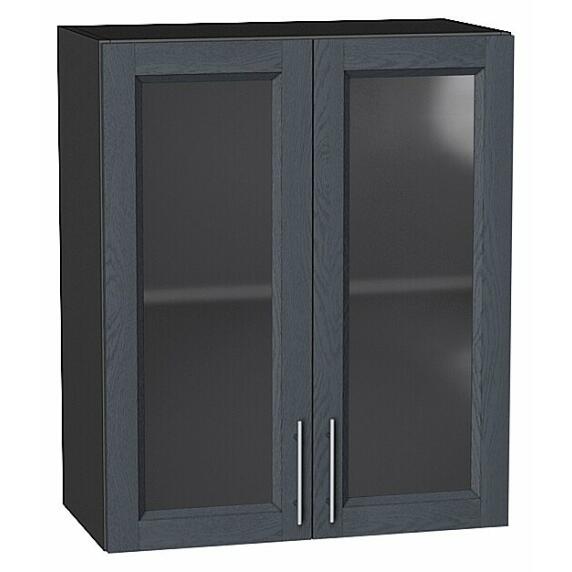 Шкаф верхний с 2-мя остекленными дверцами Сканди Graphite Softwood Graphite 716*600*320