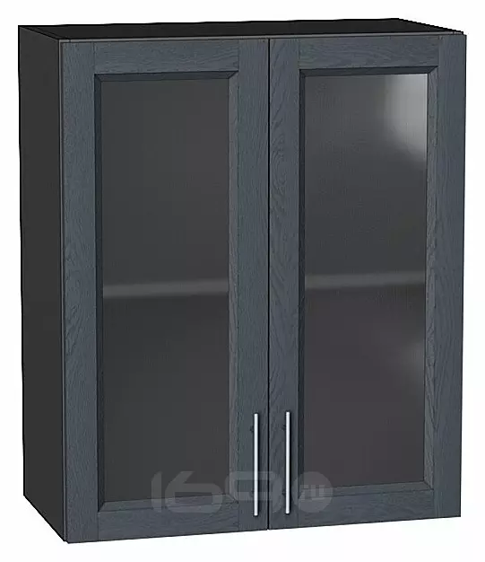 Шкаф верхний с 2-мя остекленными дверцами Сканди Graphite Softwood Graphite 716*600*320