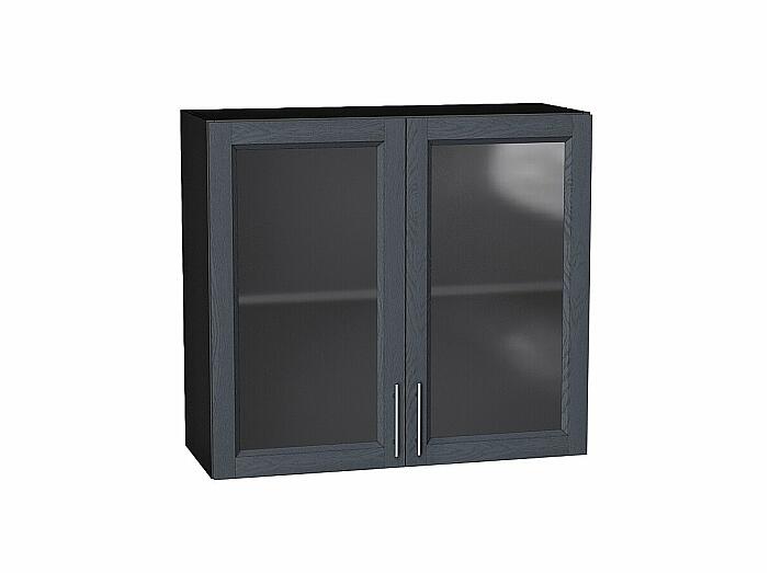 Шкаф верхний с 2-мя остекленными дверцами Сканди Graphite Softwood Graphite 716*800*320