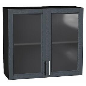 Шкаф верхний с 2-мя остекленными дверцами Сканди Graphite Softwood Graphite 716*800*320