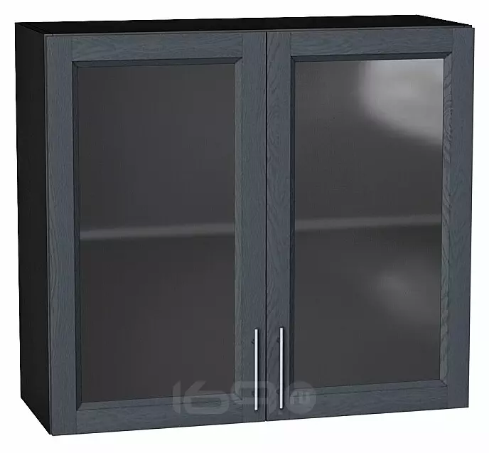 Шкаф верхний с 2-мя остекленными дверцами Сканди Graphite Softwood Graphite 716*800*320