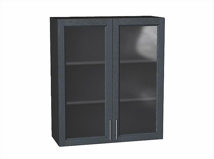 Шкаф верхний с 2-мя остекленными дверцами Сканди Graphite Softwood Graphite 920*800*320