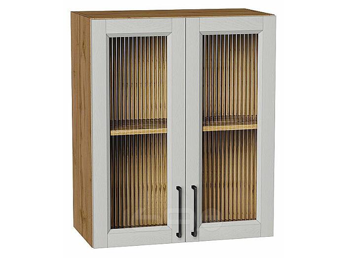 Шкаф верхний с 2-мя остекленными дверцами Сканди Grey Silkwood/Дуб Вотан 716*600*320