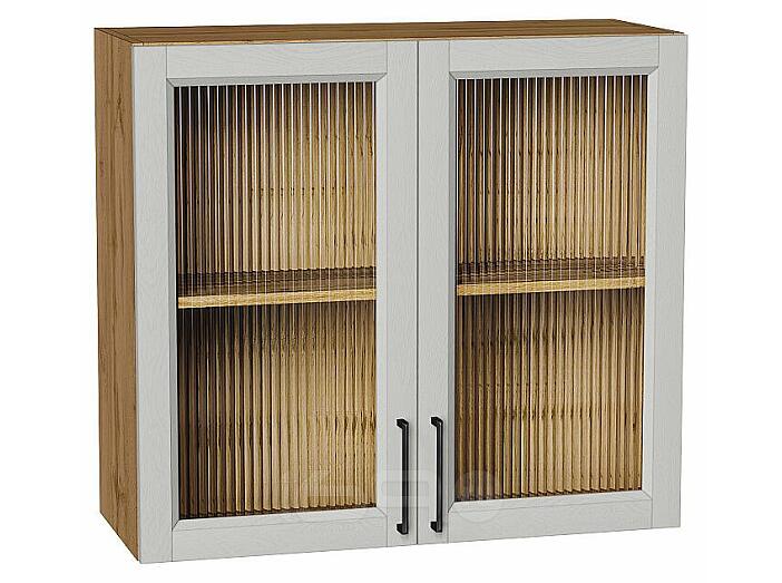 Шкаф верхний с 2-мя остекленными дверцами Сканди Grey Silkwood/Дуб Вотан 716*800*320